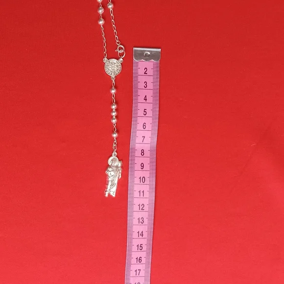 925 sterling SILVER men and women/Catholic ROSARIO necklace - Picture 10 of 16